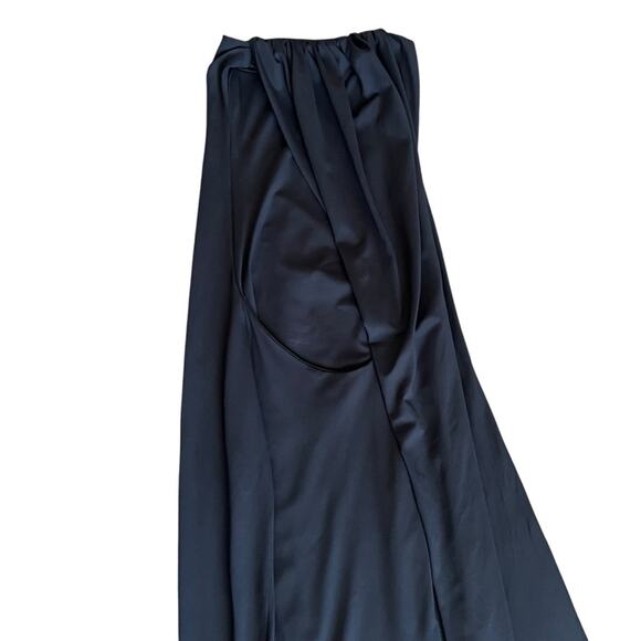 Mondepars Women’s Sleeveless Open Back Navy Train Bodycon Gown Maxi Dress Sz 36 - Picture 7 of 12